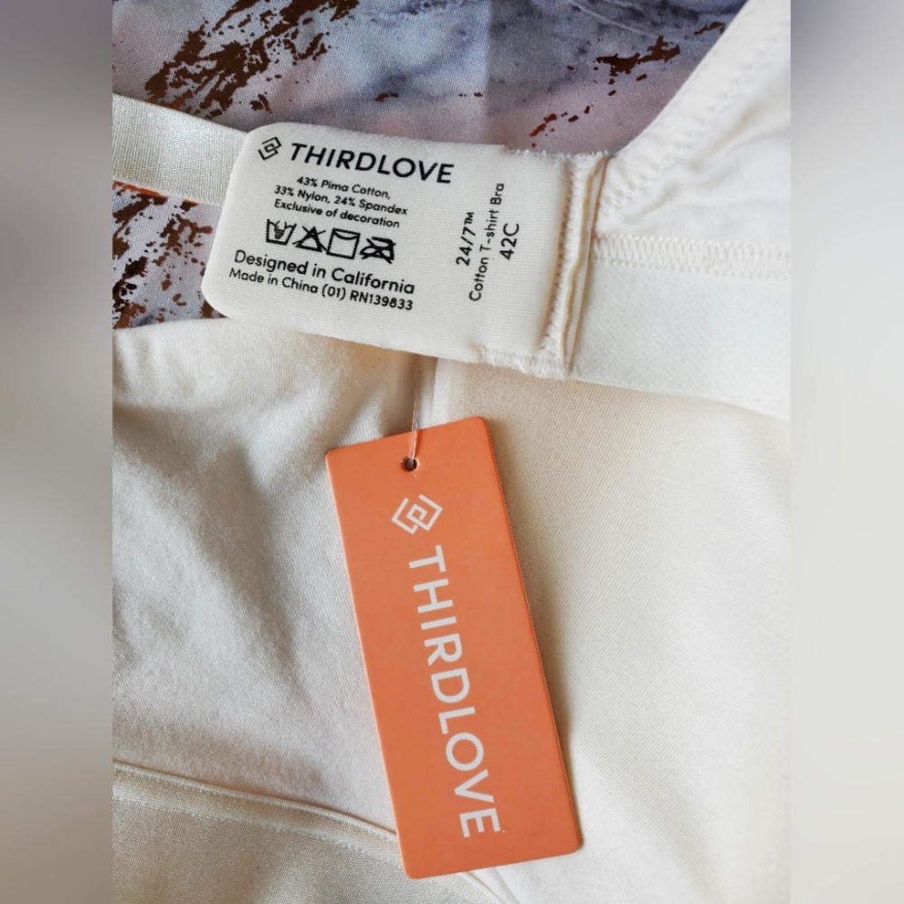 Thirdlove Bra 42C off-white 24/7 Cotton T-Shirt Bra.  Great deal for NWT